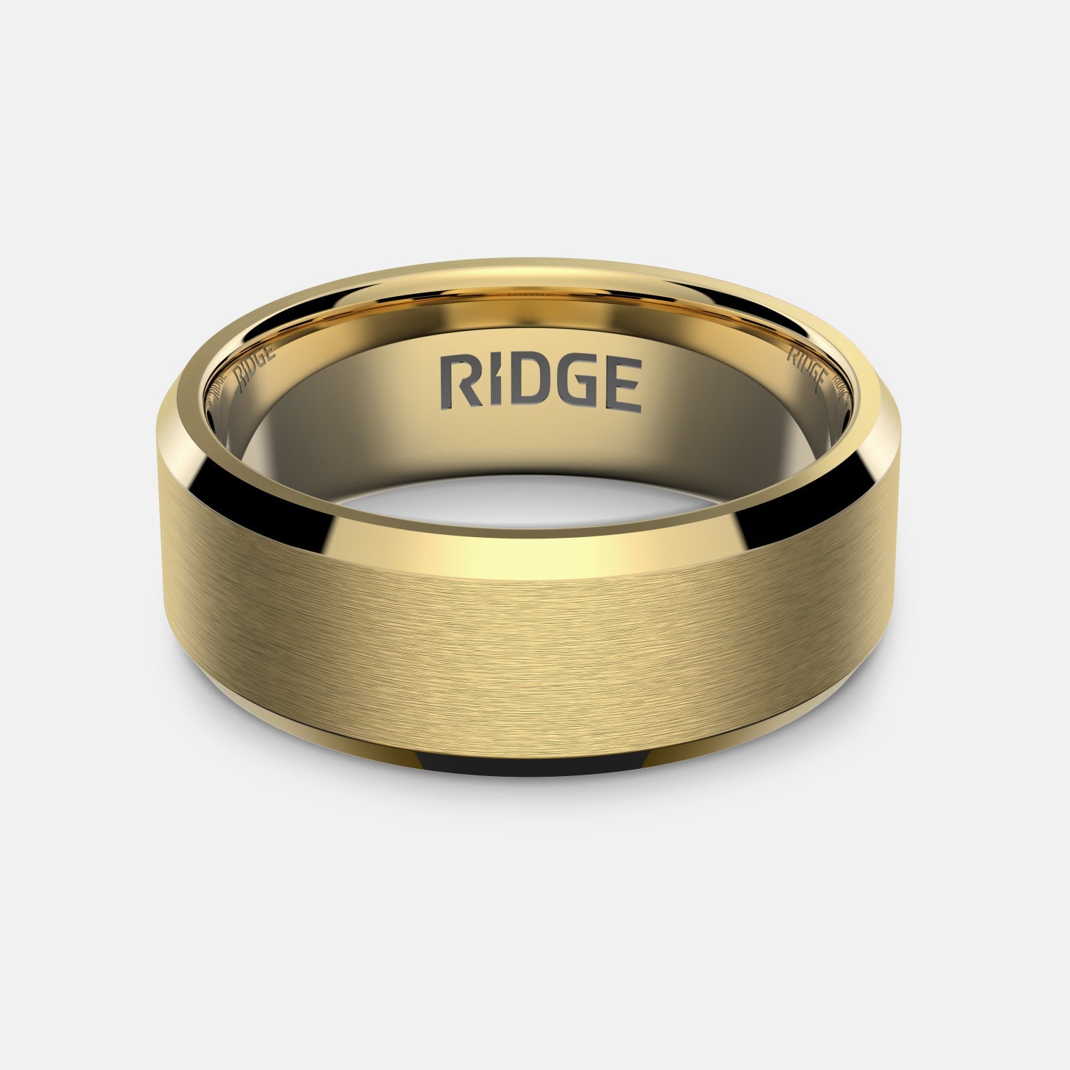 Ridge 8mm Beveled Ring Set - 24K Gold | Tantalum
