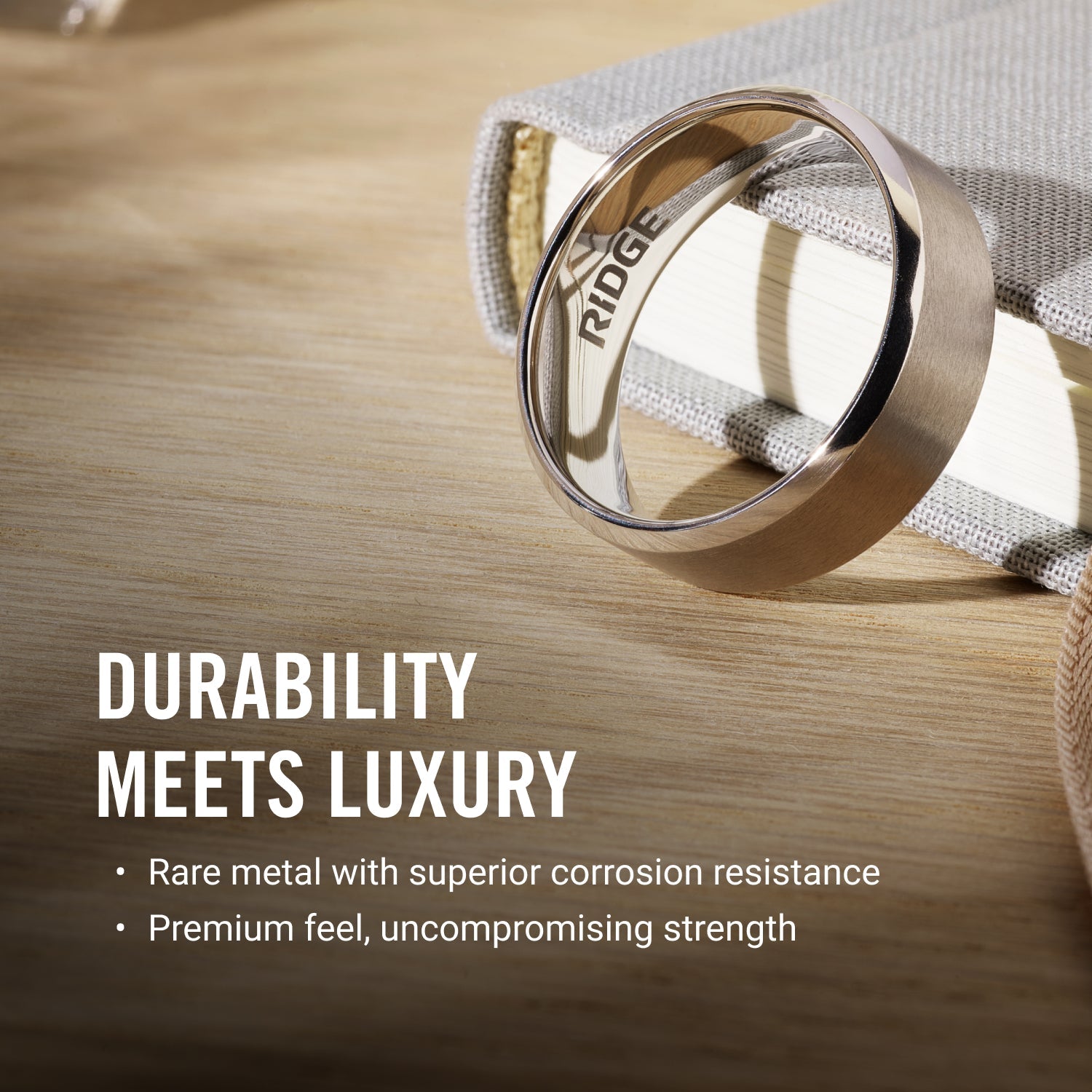 Ridge 6mm Rounded Ring Set - Platinum | Tantalum