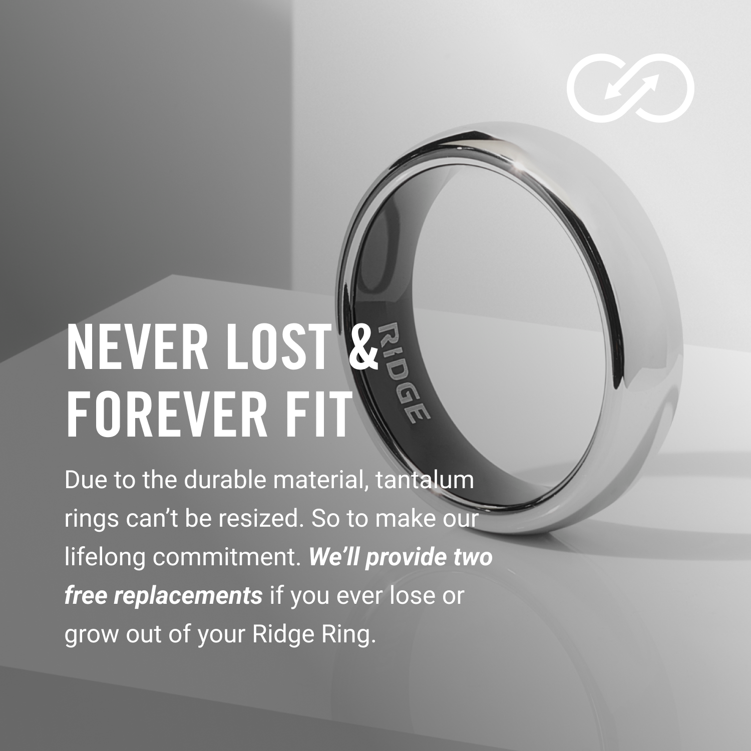 Ridge 6mm Rounded Ring Set - Platinum | Tantalum